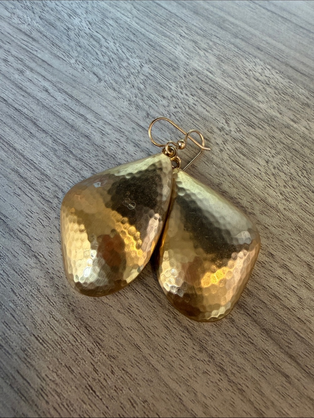 Brighton Hammered Gold Tear Drop Dangle Earrings